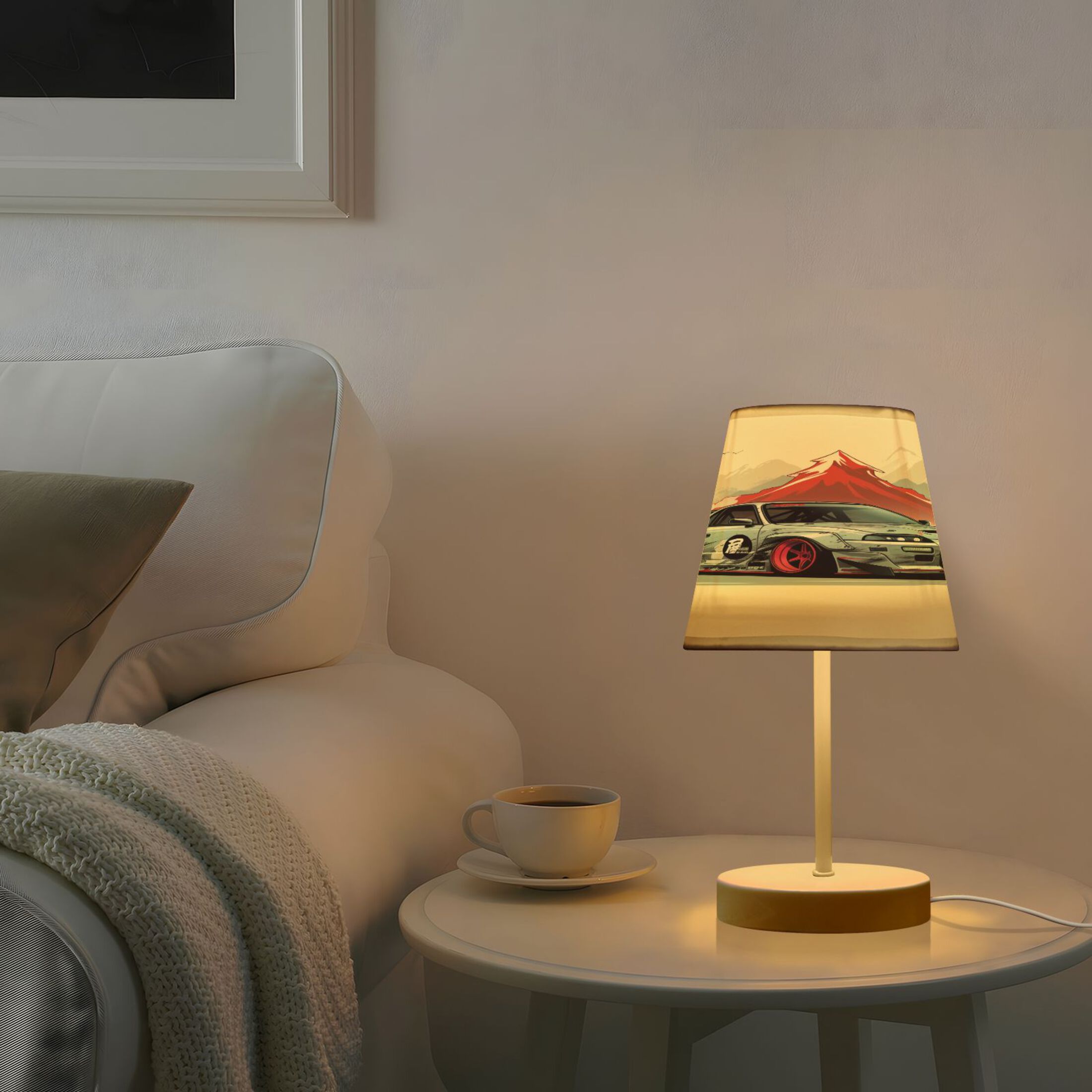 Cool Car and Mount Desk Lamp LED Table Nightstand Lamps with 3 Color Temperatures for Home Bedroom Living Room Decor 8x12