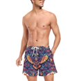thumbnail image 3 of FORMRS Mens Swim Trunks Mesh Liner Quick Dry Casual Beach Board Shorts with Pockets, Sizes S-2XL, Geometric Eagle, 3 of 9
