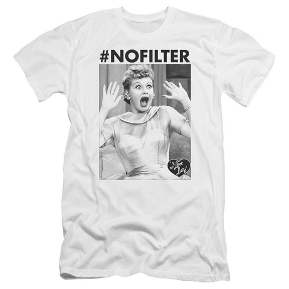 I Love Lucy No Filter HBO S/S Adult 30/1 T-Shirt White