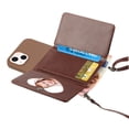 thumbnail image 3 of For Iphone 14 Crossbody Lanyard Wallet Card Bag Phone Case(Coffee),iPhone 16 Pro Max, 3 of 5