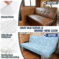 thumbnail image 3 of FUIALDOLG RV Couch Covers Stretchy Washable, Compatible with Camper Motorhome RV Jackknife Sofa Cover(Underwater Marine Life Line Art Pattern), 3 of 7