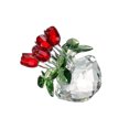 thumbnail image 2 of Bewildely Flor de cristal de estilo romántico de para el hogar con hojas para sala de estar, dormitorio, decoración de rosas artificiales, Decoración del hogar Rojo, 2 of 6