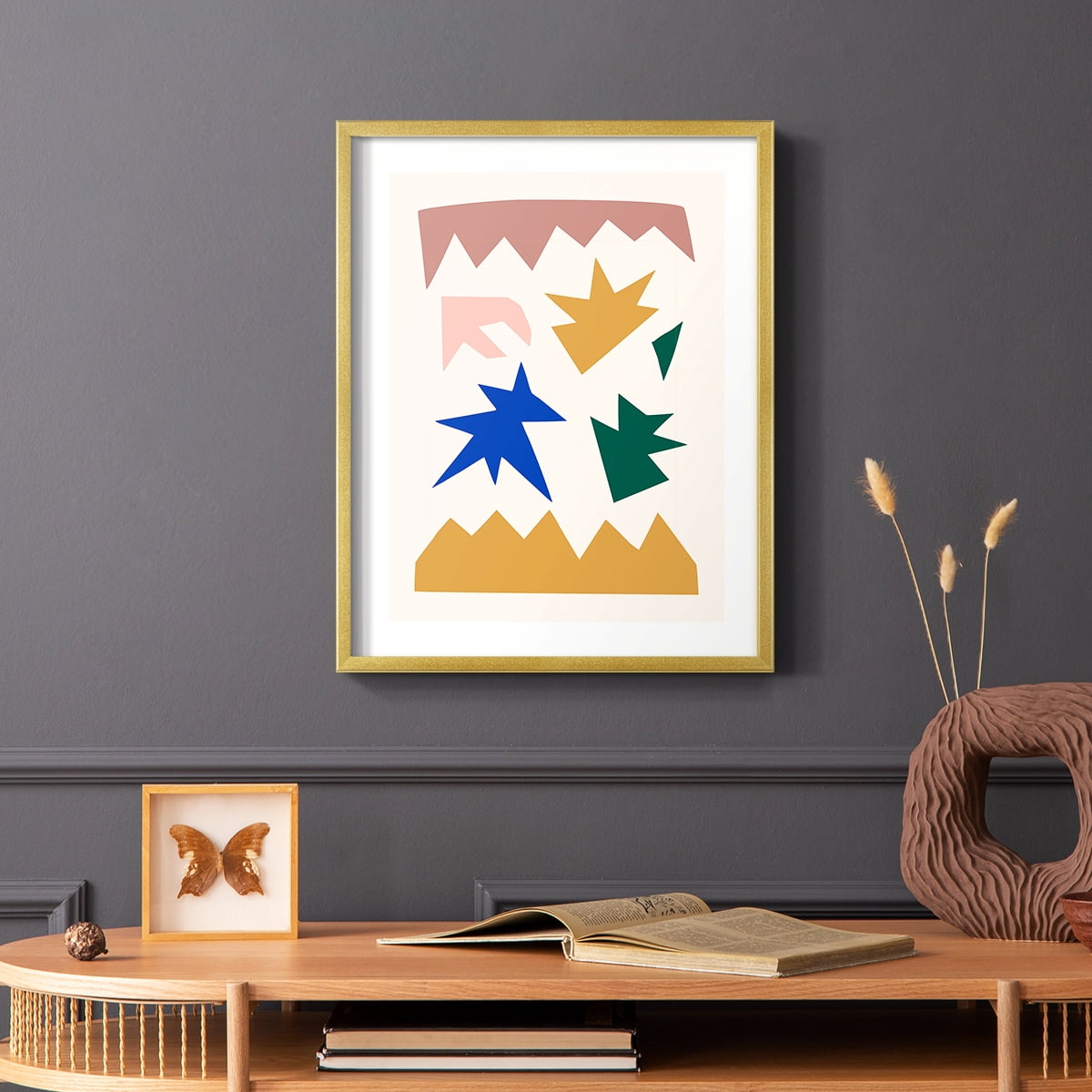 Matisse CDLXVIII in Gold Solid Wood Framed Print No Nail Hanging
