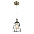 thumbnail image 4 of Woodbridge Lighting Fulton Wire Cage Metal Mini-Pendant in Brass/Black, 4 of 5