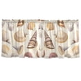 thumbnail image 7 of Yayeee Kitchen Curtains Tier Set of 2 Light Filtering 57"x36" Over Sink Window Panels, Beige Watercolor Seashells, 7 of 7