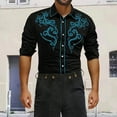 thumbnail image 2 of Long Sleeve Shirts for Men Solid Western Cowboy Embroidered Shirt Slim Fit Casual Button Shirt Light Blue M, 2 of 5