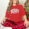 thumbnail image 5 of SwiftWear Christmas Themed Crewneck Sweatshirt for Women - Merry Christmas Graphic Pullover Tops Cozy Long Sleeve Holiday Wear Red, 5 of 8