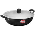 thumbnail image 1 of UCOOK Hard Anodised Kadai, 3ltr, 24cm, Black, Compatible with Gas and Induction, Durable Non-Stick Cookware, 1 of 3