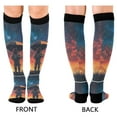 thumbnail image 4 of FORMRS Womens Knee High Socks Casual Long Thick Travel Daily Wear, 2 Pairs, Astronaut at Dawn, 4 of 6
