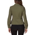 thumbnail image 3 of INSPIRE CHIC Veste en Denim pour Femme Col Montant Manches Longues Poches à Rabat Veste en Jean TG Vert, 3 of 5