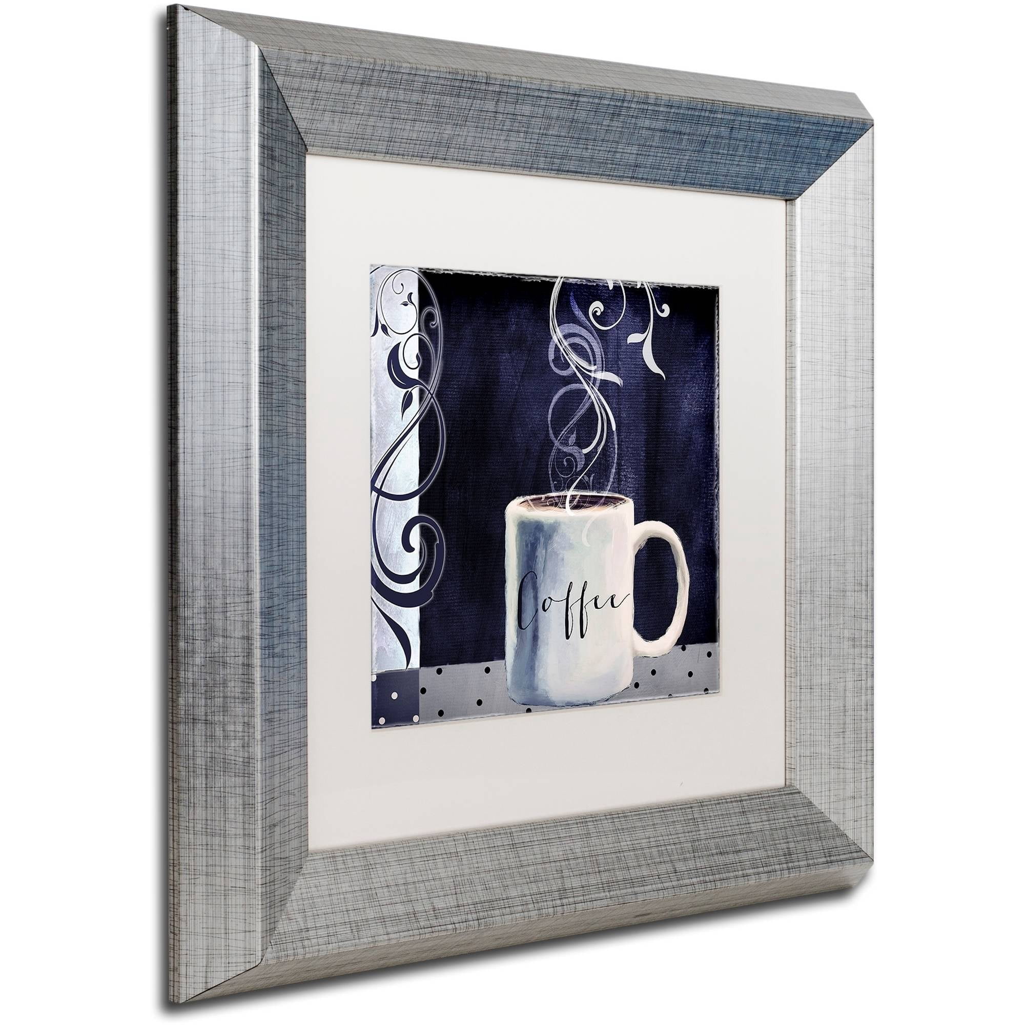 Trademark Fine Art "Cafe Blue I" Canvas Art by Color Bakery White Matte, Silver Frame