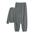 thumbnail image 4 of Xunmmm Womens Pajama Sets Fleece Pajamas Comfort Pullover Tops Sleep Pants Lounging Warm Sleepwear Loungewear Winter Women's Plus L-5XL Grey, 4 of 4