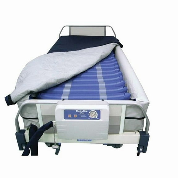 Med Aire Plus 8 Inch Defined Perimeter Low Air Loss and Alternating Pressure Mattress Replacement System Pump and Mattress System