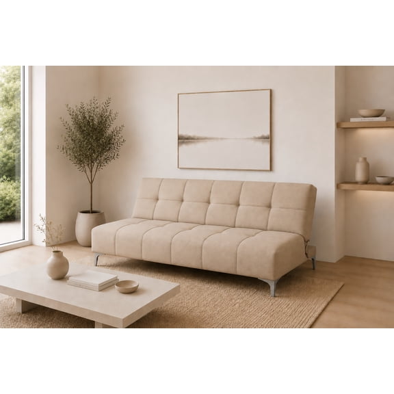 Sofa Cama Reclinable El Bazar Store New York Beige Futon 3 posiciones Sala Love Seat
