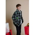 thumbnail image 3 of Minecraft Creeper Flannel Shacket with Fleece Lining Plaid Little Kid to Big Kid, 3 of 5