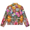 thumbnail image 4 of Jackets for Women Winter Coat Jackets Flannel Stand Collar Jacket(Whimsical Floral Sun Butterfly Dream,Size:S-4XL), 4 of 7