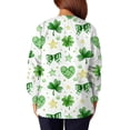 thumbnail image 5 of yuCgh Women's Long Sleeve Nursing Jacket with Stand Collar, Single Breasted St. Patrick's Day Print, Casual Work Uniform Top,Light Green S, 5 of 5