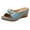 Sky Blue, variant on Anuirheih Slip on Sandals Women,Women's Casual Flower Slippers Fish Mouth Shoes Thick Sole Sloping Heel Sandals(Black)