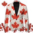 thumbnail image 2 of WILLBEST Men's Casual Suit Jacket with Canadian Maple Lightweight Comfortable Stylish for Spring Summer Fall Daily Wear XL h-Red, 2 of 5