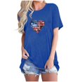 thumbnail image 1 of Camisetas de Manga Corta para las Mujeres Día de la Independencia Impresión Básica Camiseta de Verano, Cuello Redondo Casual Camiseta Blusa, 1 of 4