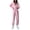 pink, variant on Women’s Corset-Waist Hoodie Sweat Set, Zip Up Hooded Top and High Waist Jogger Pants, Casual Athletic Two-Piece Outfit for Lounge, Travel, Streetwear, Comfortable Fit