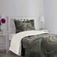 thumbnail image 5 of Ambesonne Black and White Quilted Bedspread Set 2 Pcs, Asphalt Road, Twin Size, Black Grey Yellow, 5 of 6