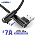 thumbnail image 2 of 90 Grados 7A 100W Carga Súper Rápida Cable USB Tipo C Cargador De Datos-USBC 1M 2M 3M, 2 of 4