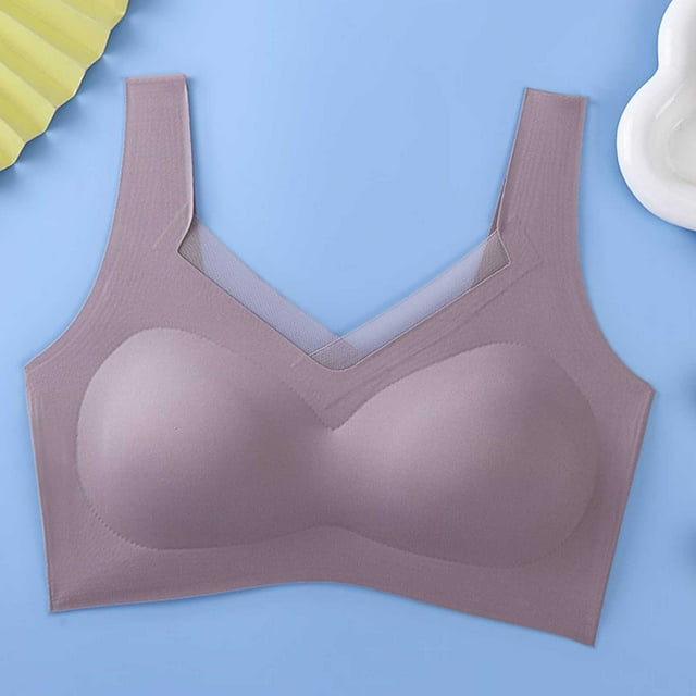 JGGSPWM Womens Seamless Push Up Bras No Underwire Full Coverage Anti Sagging Comfortable Bras Wide-shouldered Beautiful Back Bra Gold Free Size