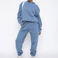 thumbnail image 1 of Sudadera Conjuntos de chándal de 2 piezas para mujer, cómoda sudadera con capucha, pantalón, traje deportivo, ropa deportiva de entrenamiento Ygjytge Azul T S para Mujer, 1 of 5