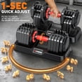 thumbnail image 2 of GIKPAL 180LB(90lbs*2) Adjustable Dumbbells Set of 2,10 in 1 Quick-Select 12-90lbs Free Weight Adjustable Dumbbells for Men/Women Home Gym, 2 of 7