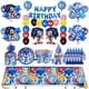 thumbnail image 2 of Juego de decoración para fiesta de cumpleaños con temática de Sonices de dibujos animados, bandera, pastel, globo, mantel, suministros para fiesta, vajilla desechable, 2 of 5