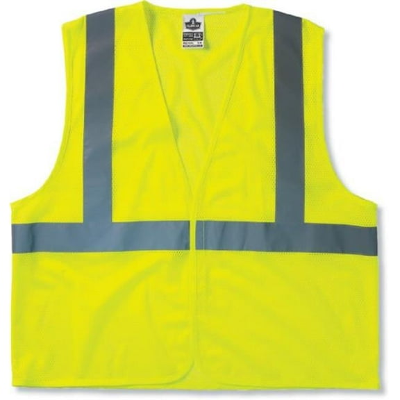 Lorell Class 2 Super Economy Vest - Lime, 4XL & 5XL