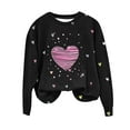 thumbnail image 4 of Xixinqiwan Womens Long Sleeve Shirts,Women's Round Neck Raglan Sleeves Long Sleeved Valentine's Day Love Printed Top Sweater, 4 of 4