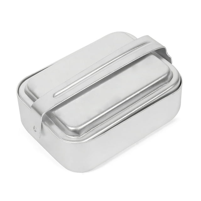 Outdoor Mess Tin Kit Aluminum Camping Cookware Set Lunch Box Food Container with Lid 3pcs set