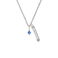 thumbnail image 2 of Delight Jewelry September - Blue Crystal Bicone Silvertone Courage Strength Wisdom Honesty Bar Charm Necklace, 23", 2 of 4