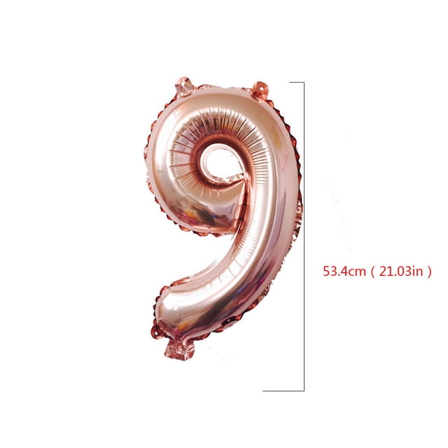 16 Inches Decorative Balloon Birthday Rose Gold Aluminum Foil Numeral Shape Balloon Home Decoration