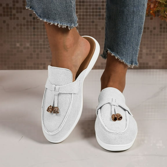 Wowcloth Women's Fashion Ethnic Mule Flats - Comfortable Slip-On Design with Arch Support, Casual Everyday Slides with Bohemian Style