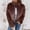Brown, variant on Women's Cropped Fuzzy Fleece Jacket Full Zip Up Long Sleeve Faux Fur Winter Coats Warm Fuffy Outerwear