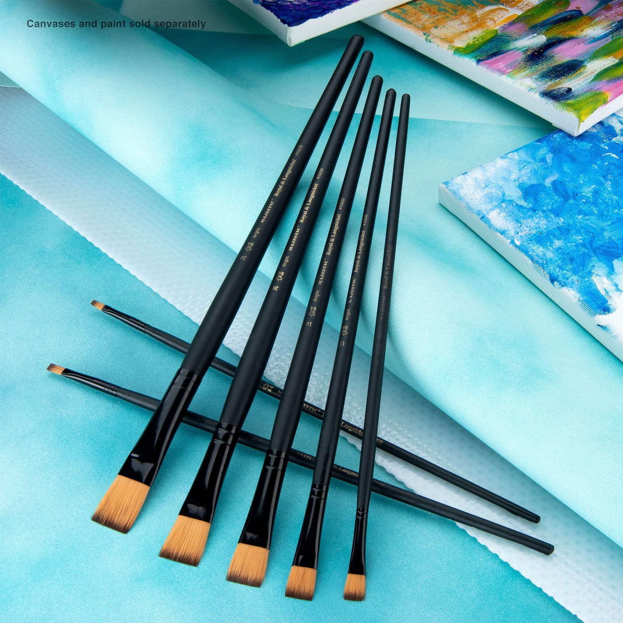 RMAJ-405 | Majestic™ 7pc Long Handle Acrylic & Oil Bright Brush Set