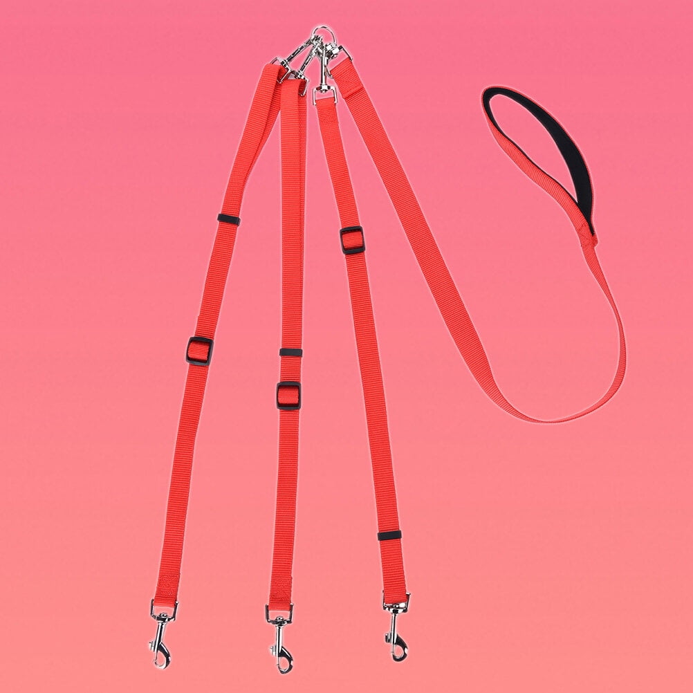 DINHEAROM Durable Red Nylon Dog Walking Leads Comfortable Safety Leash for Pets