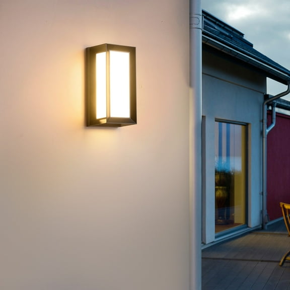 Gosuguu Outdoor Wall Sconce Light, IP65 Waterproof LED Wall Light Fixture, Black Exterior Porch Lighting, Aluminum Wall Mounted Sconces for Patio