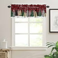 thumbnail image 2 of Christmas Plaid Tree, Kitchen Valances for Windows 54x18 Inch Kitchen Curtains Valances Rod Pocket Buffalo Check Red Green Snowflake Bathroom Window Valances for Window Treatment Decor, 2 of 6