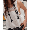 thumbnail image 6 of Gdvsclr Women Lace Vest Tanks Y2K Sleeveless Split Side Tie Tank Top Sheer Ruffle Shirt Summer Going Out Crop Tops White M, 6 of 7