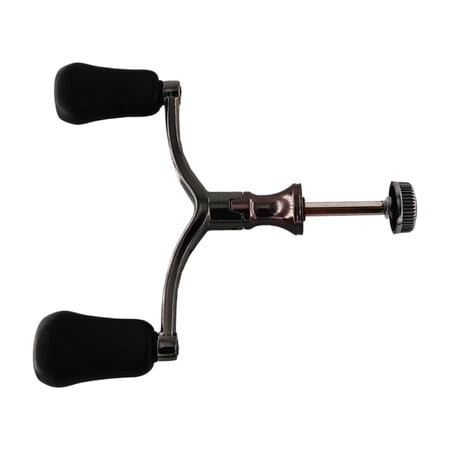 Fishing Reel Handle Aluminum Alloy Replacement DIY Double Handle Rocker Grip Black