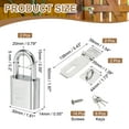 thumbnail image 2 of Padlock Hasp Set, 2Pcs 4 Inch Stainless Steel Door Lock Latch Padlock with Keys and Screws Security Door Clasp Hasp for Outdoor Gate Cabinet Storage, Silver, 2 of 7