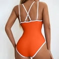 thumbnail image 6 of CHGBMOK Womens One Piece Swimsuit Tummy Control V Neck Bathing Suit Double Straps Backless Swimwear, 6 of 7