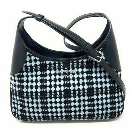 Kate Spade New York Leather Crossbody Shoulder Bag Tweed Fabric K4677 K4678 (Blue Tweed Multi)