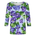 thumbnail image 4 of Camisetas con estampado de Alzheimer para mujer 2024, blusas de manga 3/4, color morado, talla S, 4 of 4