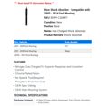 thumbnail image 2 of Rear Shock Absorber - Compatible with 2005 - 2014 Ford Mustang 2006 2007 2008 2009 2010 2011 2012 2013, 2 of 2