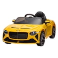 thumbnail image 1 of 12V Kids Ride On Truck Car w/ Remote Control, Bluetooth, LED Lights-Yellow, 1 of 8